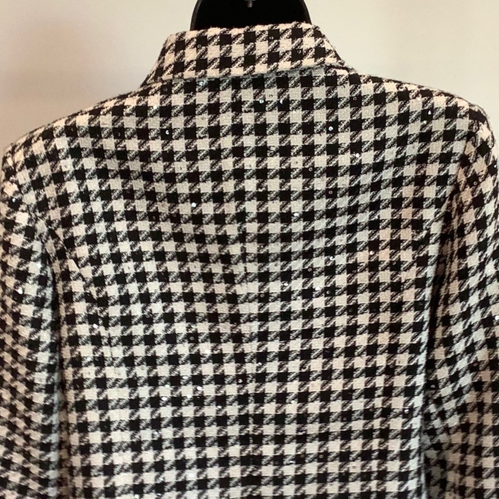 NWT Jason Wu Houndstooth Blazer black white with Sequins - Picture 9 of 13